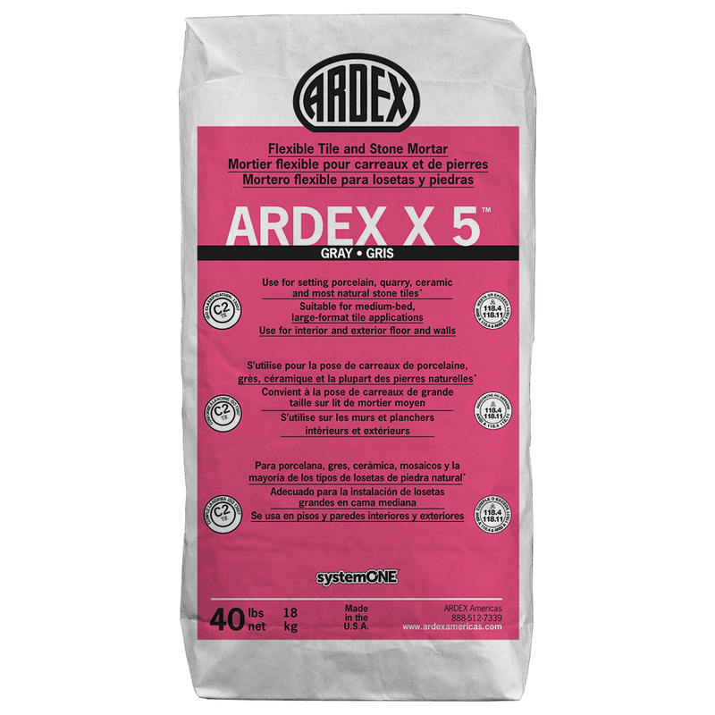 Ardex X5 Large/Heavy Tile & Stone Mortar - Grey/White (40lb) - Mortar - Ardex