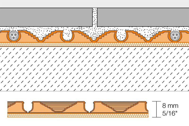 Schluter®-DITRA-HEAT-DUO-PS Peel & stick Uncoupling Membrane with Sound Control and Thermal Break