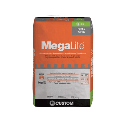 MegaLite® Gray (30lb) Crack Prevention - Large Format Tile Mortar - Mortar - Custom Building Products