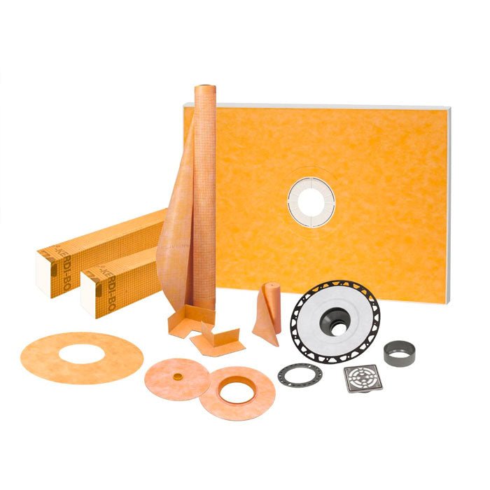 Schluter®-KERDI Complete shower kit - 38" x 60" Drain Kit (Stainless Steel ABS) - Shower Waterproofing - Schluter