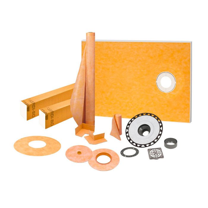 Schluter®-KERDI Complete shower kit - 38" x 60" Drain Kit (Stainless Steel ABS) - Shower Waterproofing - Schluter