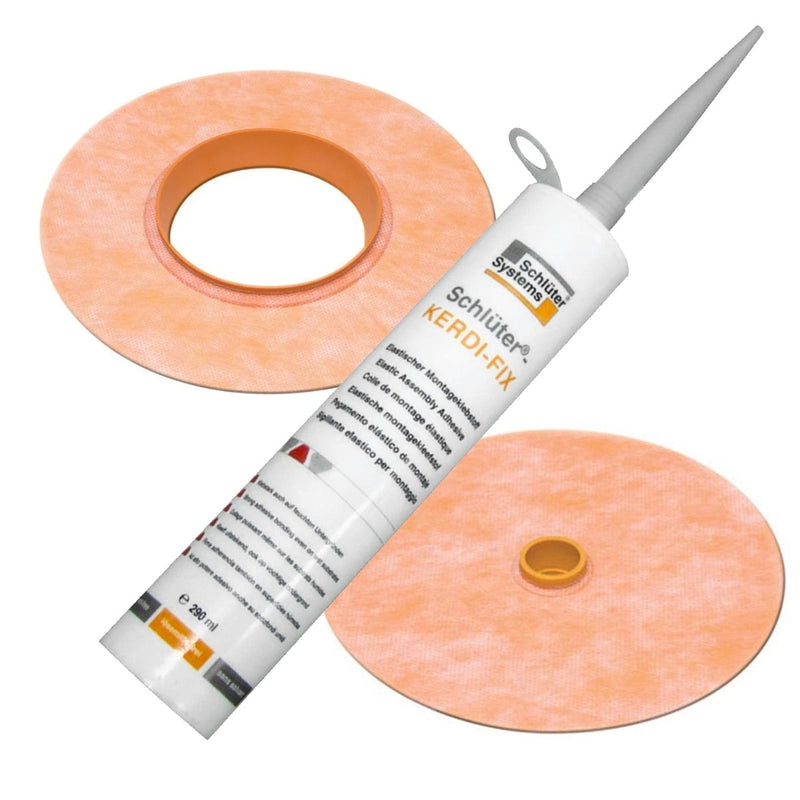 Schluter®-KERDI Seal Kit =(1) Pipe Seal + (1) Valve Seal + (1) KERDI FIX - Shower Waterproofing - Schluter