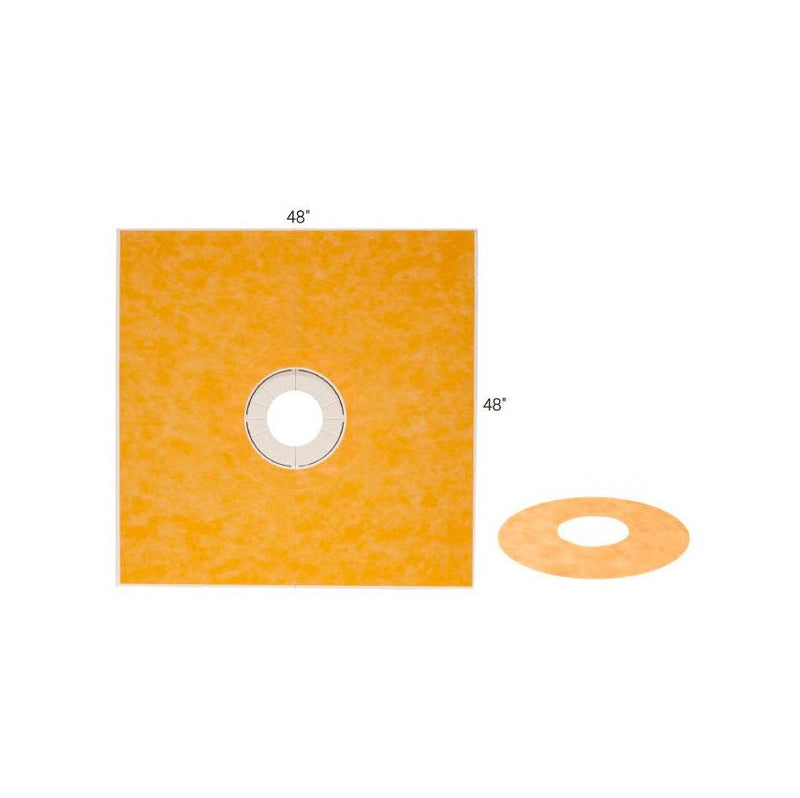 Schluter® KERDI - Sloped Shower Tray - 48" x 48" Center Drain - Shower Waterproofing - Schluter